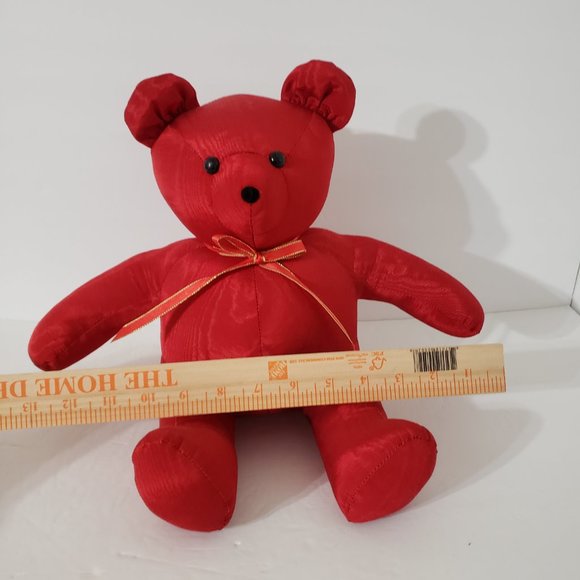 Crafty Lady Red Stuffed Teddy Bear Firm Chubby Plush Bear Sits On Its Own - Picture 10 of 11